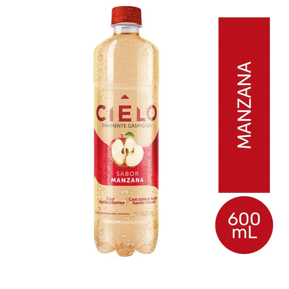 CIELO SABOR MANZANA CON GAS 600 ML 