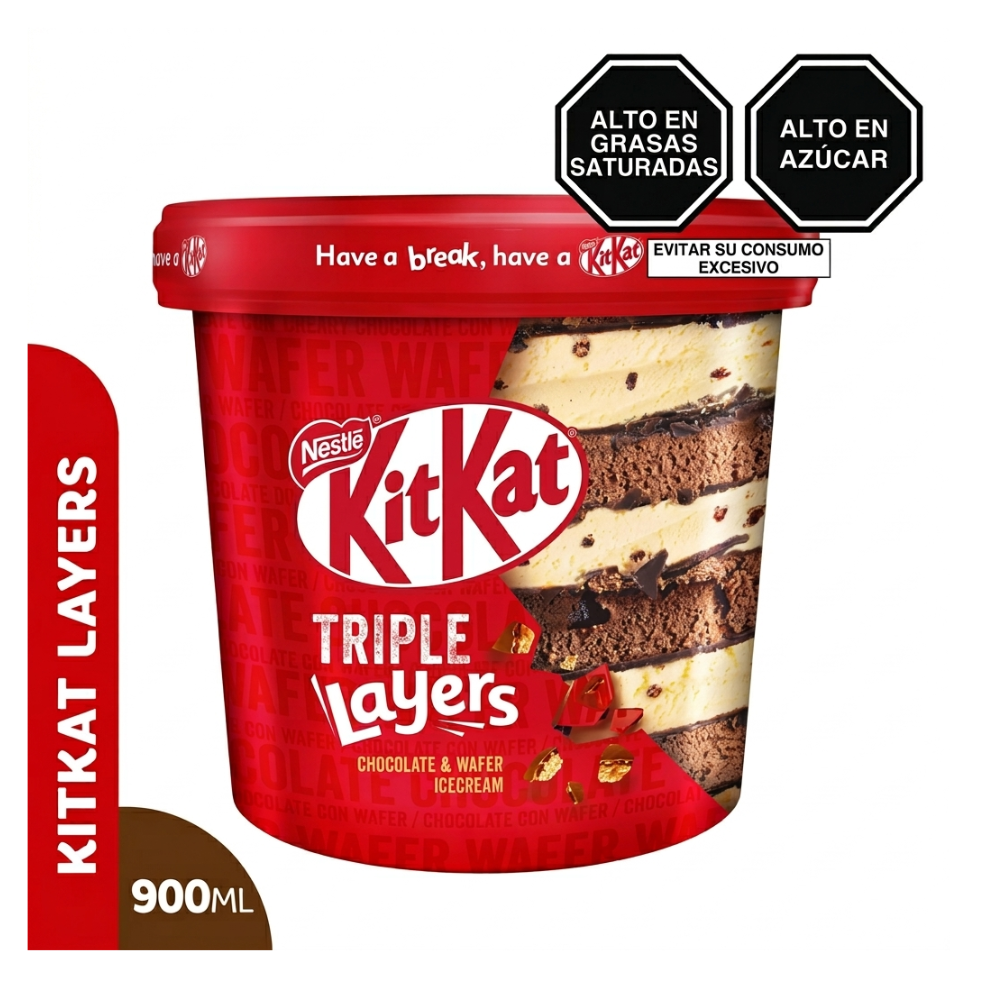 HELADO KIKAT LAYERS CARAMELO 900GR